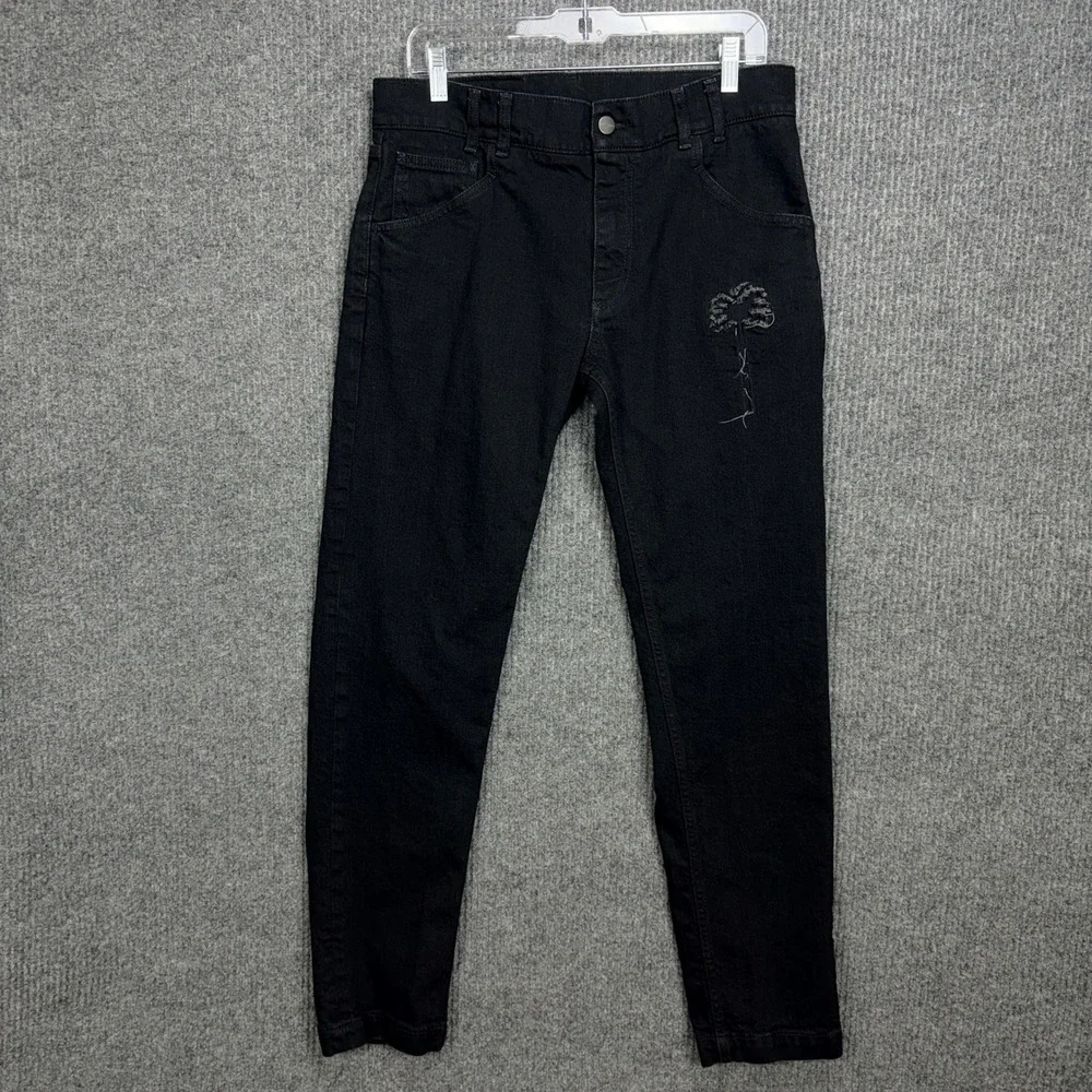Palm Angels Denim Jeans Men 34 Black Streetwear Luxury Goth PMYA020R20659028